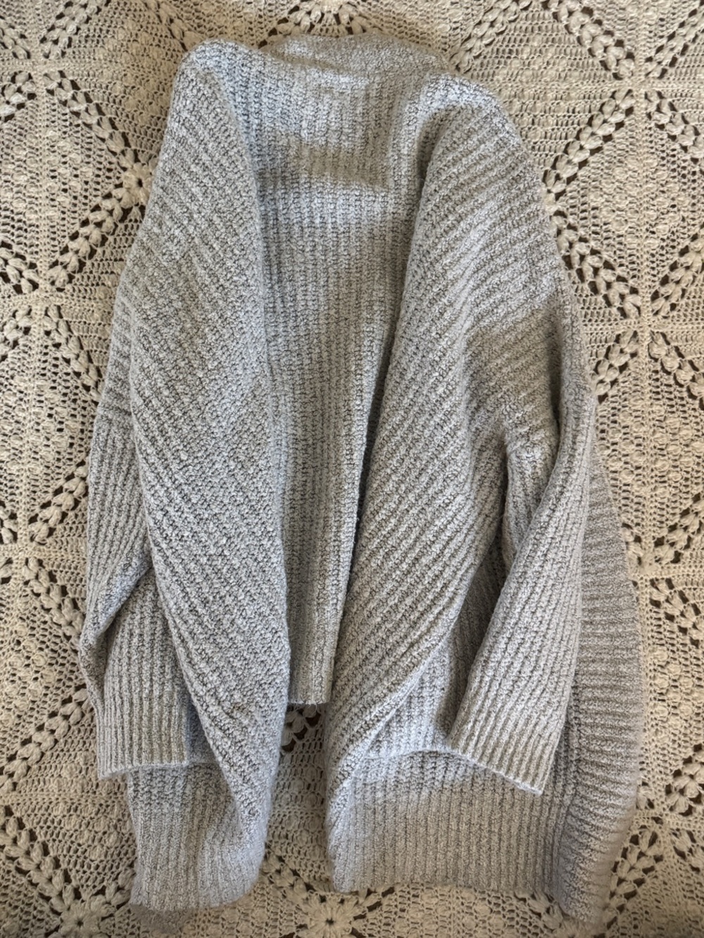 Altar'd State Light Gray Open-Front Knit Cardigan - Picture 3 of 4